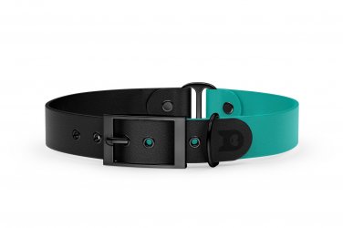 Dog Collar Duo: Black & Pastel green with Black