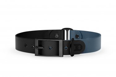 Dog Collar Duo: Black & Petrol with Black