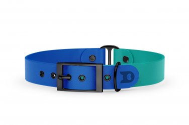 Dog Collar Duo: Blue & Pastel green with Black