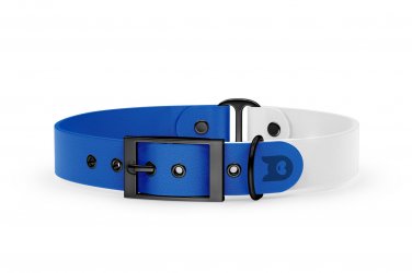 Dog Collar Duo: Blue & White with Black