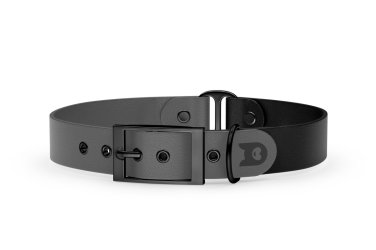 Dog Collar Duo: Gray & Black with Black