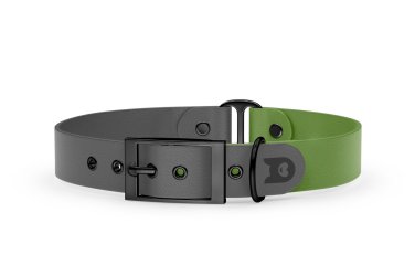 Dog Collar Duo: Gray & Olive with Black