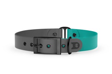 Dog Collar Duo: Gray & Pastel green with Black