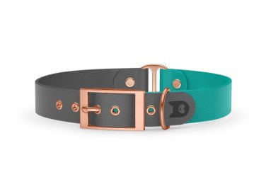 Dog Collar Duo: Gray & Pastel green with Rosegold