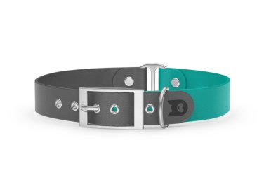 Dog Collar Duo: Gray & Pastel green with Silver