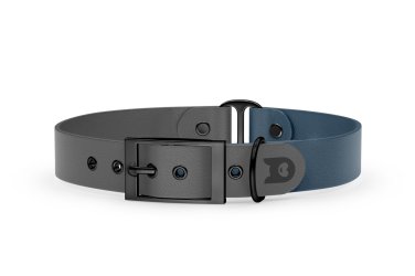 Dog Collar Duo: Gray & Petrol with Black