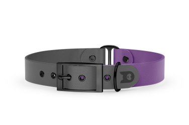 Dog Collar Duo: Gray & Purpur with Black