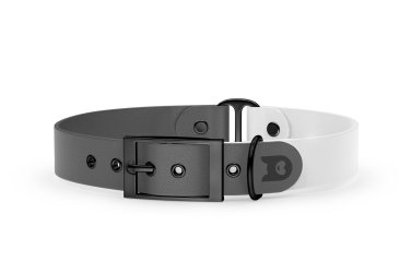 Dog Collar Duo: Gray & White with Black