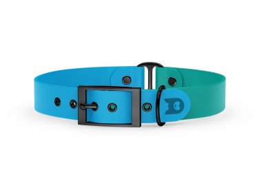 Dog Collar Duo: Light blue & Pastel green with Black