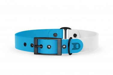 Dog Collar Duo: Light blue & White with Black