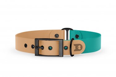 Dog Collar Duo: Light brown & Pastel green with Black