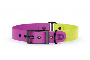 Dog Collar Duo: Light purple & Neon yellow with Black