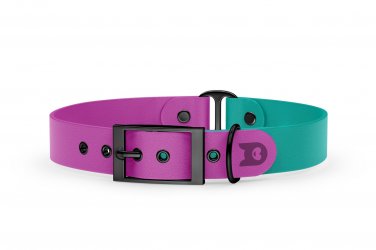 Dog Collar Duo: Light purple & Pastel green with Black