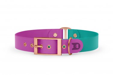 Dog Collar Duo: Light purple & Pastel green with Rosegold