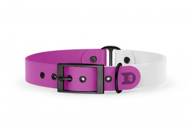 Dog Collar Duo: Light purple & White with Black