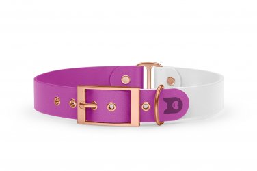 Dog Collar Duo: Light purple & White with Rosegold