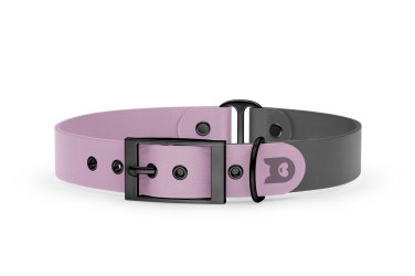 Dog Collar Duo: Lilac & Gray with Black