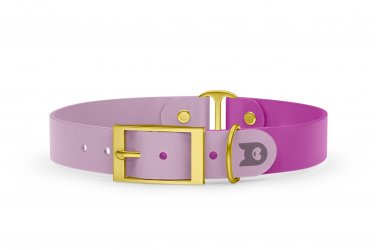 Dog Collar Duo: Lilac & Light purple with Gold