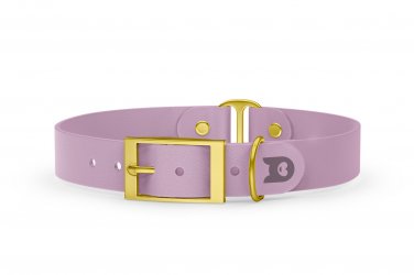 Dog Collar Duo: Lilac & Lilac with Gold