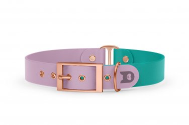 Dog Collar Duo: Lilac & Pastel green with Rosegold