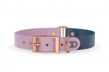 Dog Collar Duo: Lilac & Petrol with Rosegold