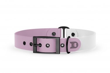 Dog Collar Duo: Lilac & White with Black