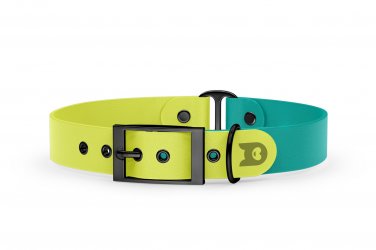 Dog Collar Duo: Neon yellow & Pastel green with Black