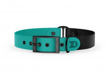 Dog Collar Duo: Pastel green & Black with Black