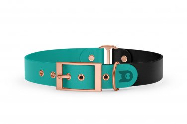 Dog Collar Duo: Pastel green & Black with Rosegold