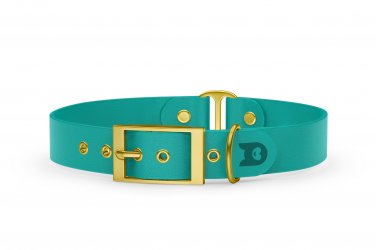 Dog Collar Duo: Pastel green & Pastel green with Gold