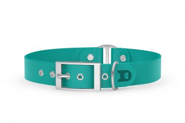 Dog Collar Duo: Pastel green & Pastel green with Silver