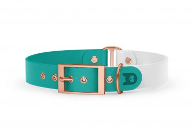 Dog Collar Duo: Pastel green & White with Rosegold