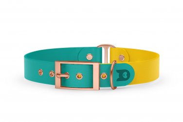 Dog Collar Duo: Pastel green & Yellow with Rosegold