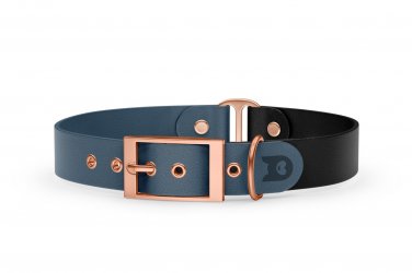 Dog Collar Duo: Petrol & Black with Rosegold