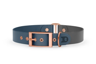 Dog Collar Duo: Petrol & Gray with Rosegold