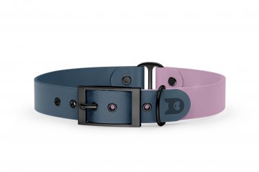 Dog Collar Duo: Petrol & Lilac with Black