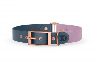 Dog Collar Duo: Petrol & Lilac with Rosegold