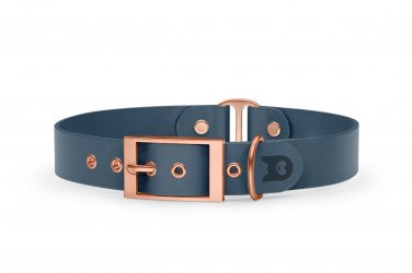 Dog Collar Duo: Petrol & Petrol with Rosegold