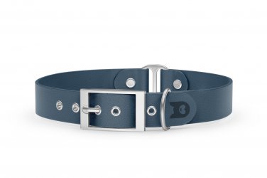 Dog Collar Duo: Petrol & Petrol with Silver