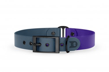 Dog Collar Duo: Petrol & Purple with Black