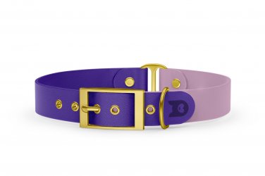 Dog Collar Duo: Purple & Lilac with Gold