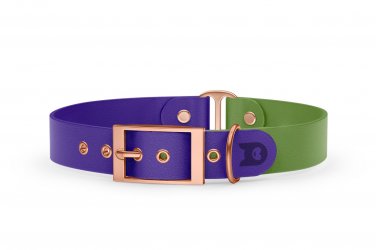 Dog Collar Duo: Purple & Olive with Rosegold