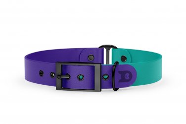 Dog Collar Duo: Purple & Pastel green with Black