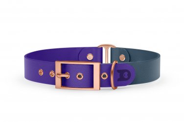 Dog Collar Duo: Purple & Petrol with Rosegold