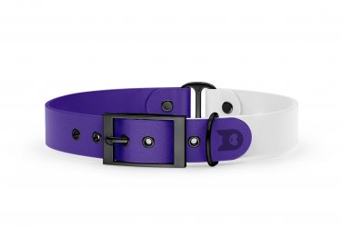 Dog Collar Duo: Purple & White with Black