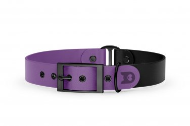 Dog Collar Duo: Purpur & Black with Black