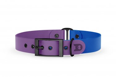 Dog Collar Duo: Purpur & Blue with Black