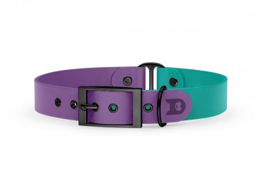 Dog Collar Duo: Purpur & Pastel green with Black