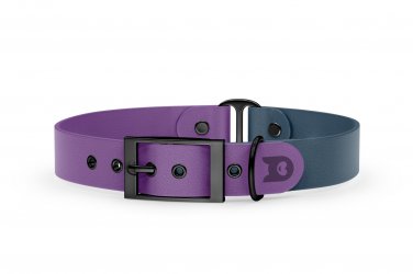 Dog Collar Duo: Purpur & Petrol with Black