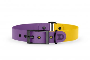 Dog Collar Duo: Purpur & Yellow with Black